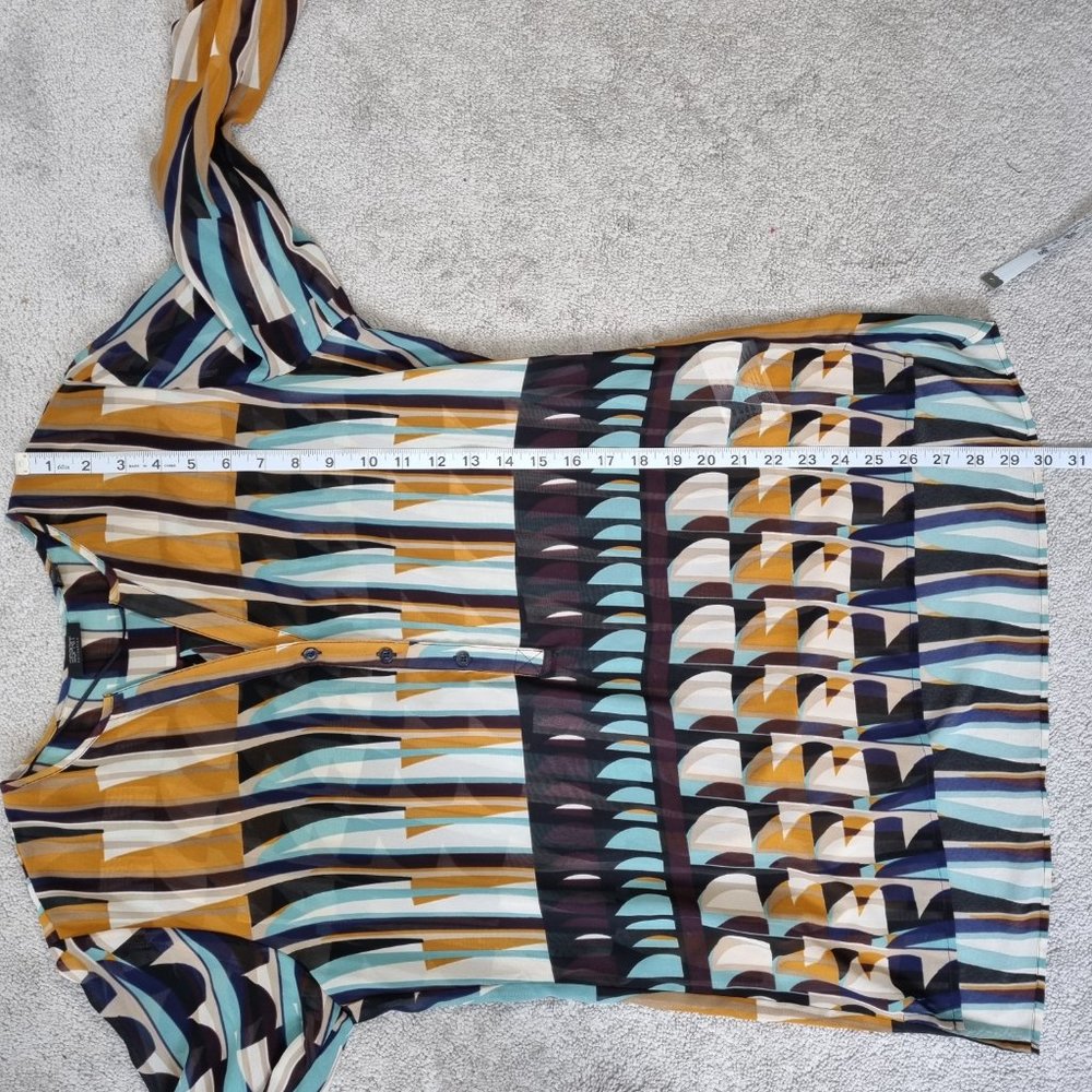Esprit Abstract Geometric Print Blouse Size M - Picture 11 of 11